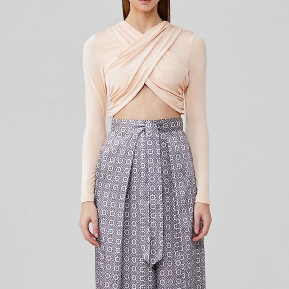 Significant Other Tops - SIGNIFICANT OTHER Arta Long Sleeve Wrap Peach Crop Top Size US 2 Sold Out Online